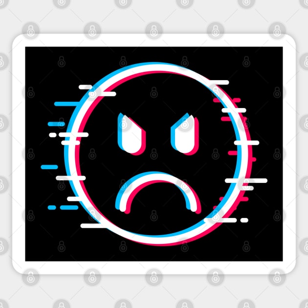 Glitch Face Angry Sticker by machmigo